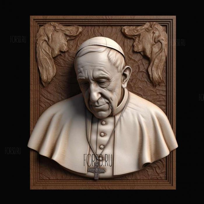 Pope Francis 1 stl model for CNC